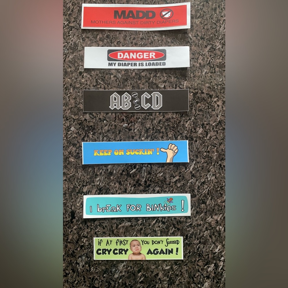 Baby Bumper Stickers Novelty Gift